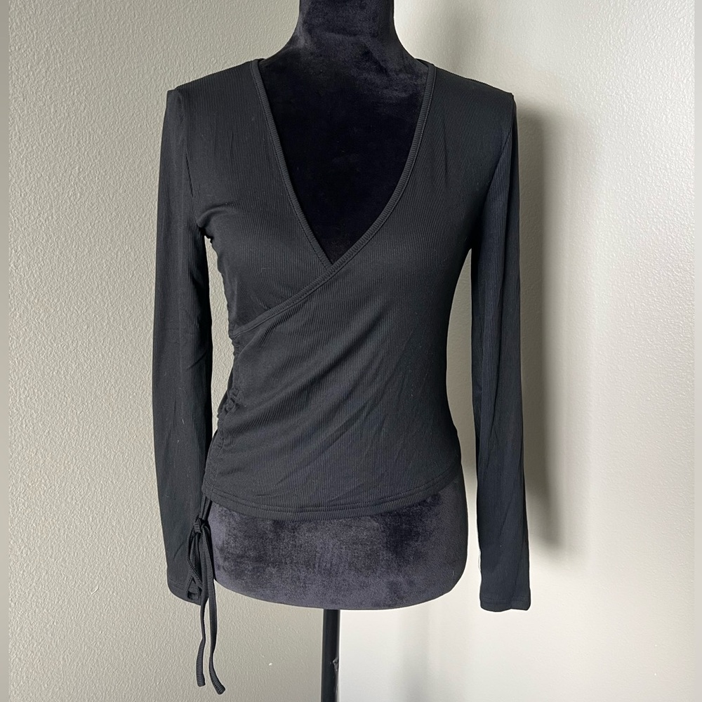 Cider Elegant Black Long Sleeve Blouse